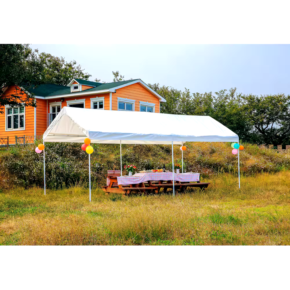 All Purpose Easy Assembly Waterproof Car Canopy w/UV Protection, 10 x 20-ft