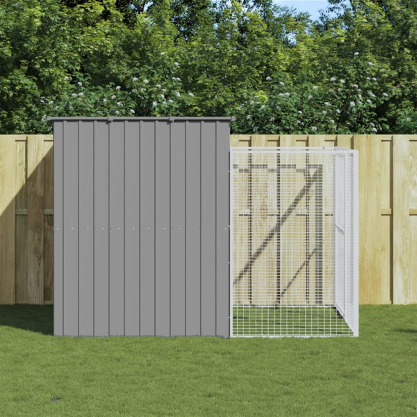 VidaXL buda dla psa Szary 214 x 253 x 181 cm Stal
