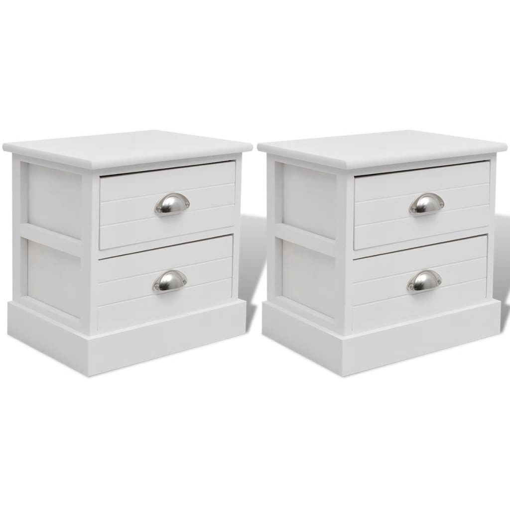 2x Szafka Nocna Stolik Komoda Biała z Szufladą Do Sypialni 38x28x38 cm