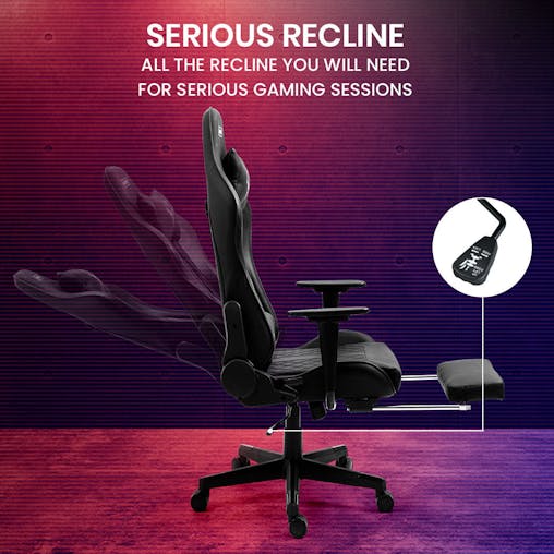 NNEMB Apex Series Reclining Gaming Ergonomic Office Chair with Footrest-Black
