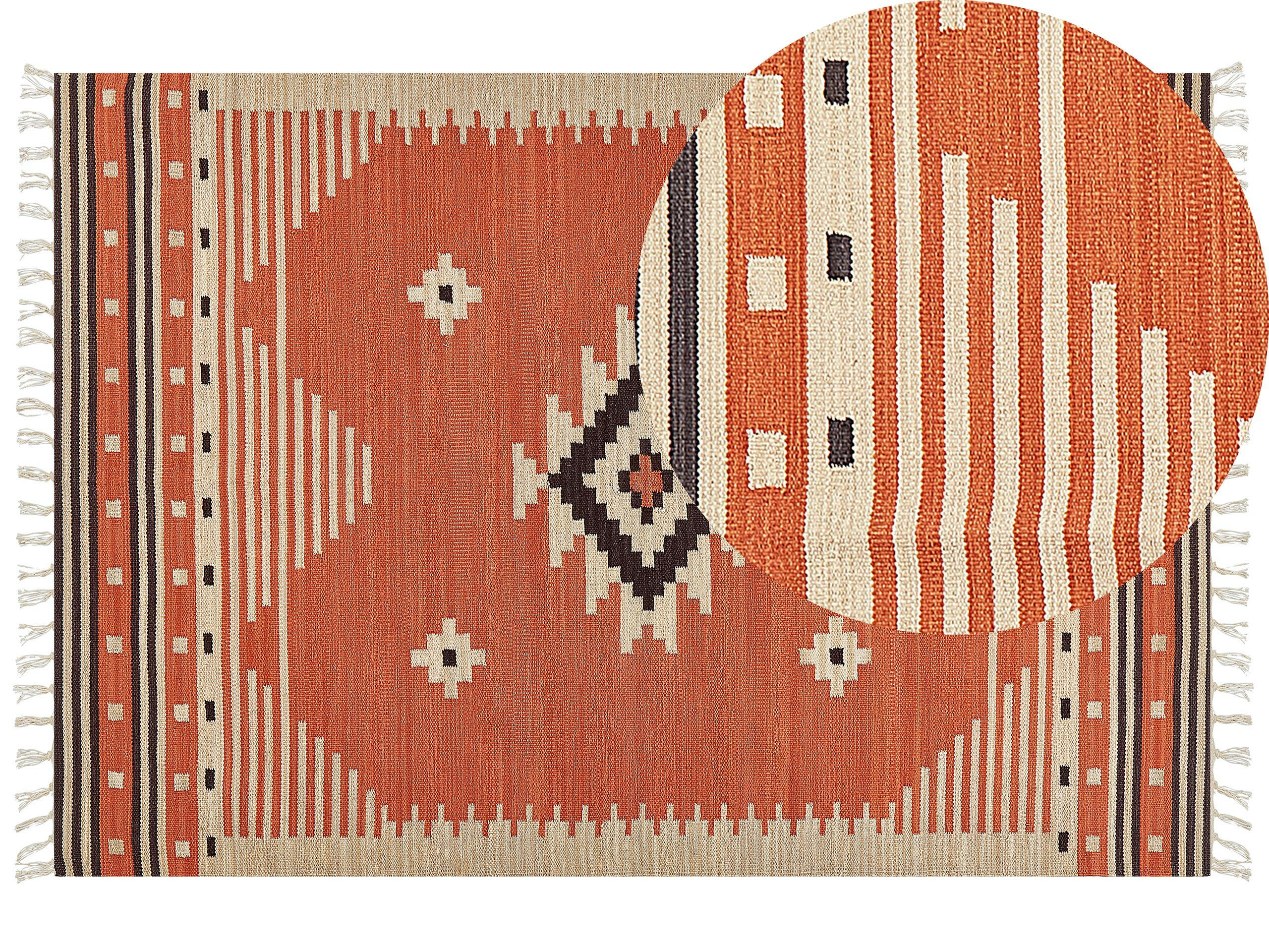 GAVAR - Tapis en tissu orange 230x160cm