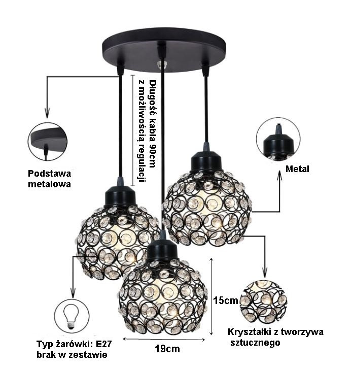 Lampa sufitowa z ażurowymi klo