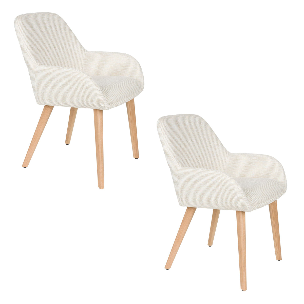 Housecraft Living Loua Eetkamerstoelen Off-White - Set van 2