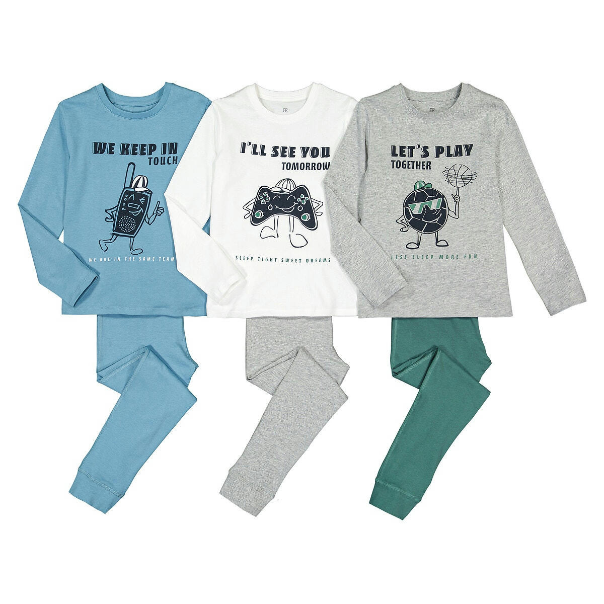 Lot de 3 pyjamas en coton