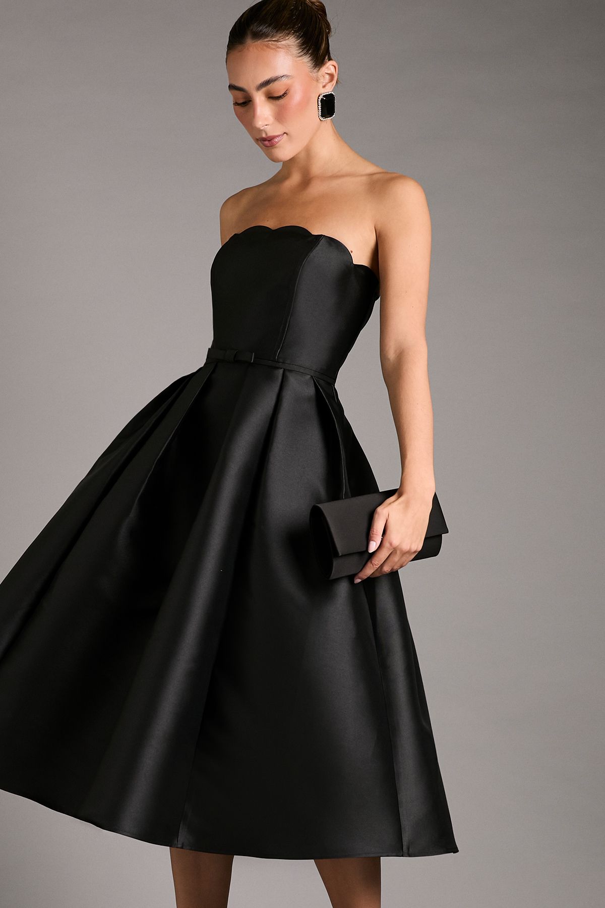 Coast Scalloped Strapless Midi Dress