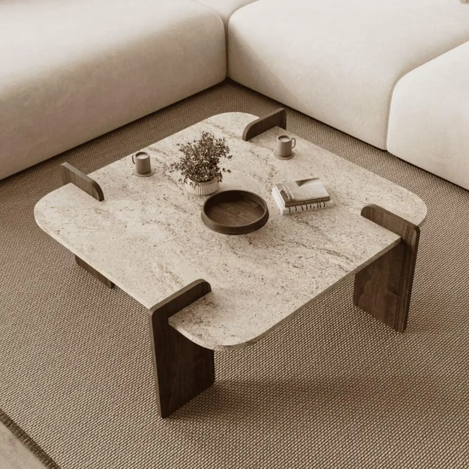 Calicosy - ORIGIN Salontafel - Notenhout - 90x90x35 cm