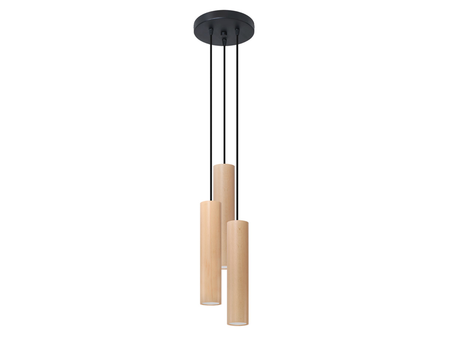 Lampa wisząca Lino 3-punktowa drewniana brązowa