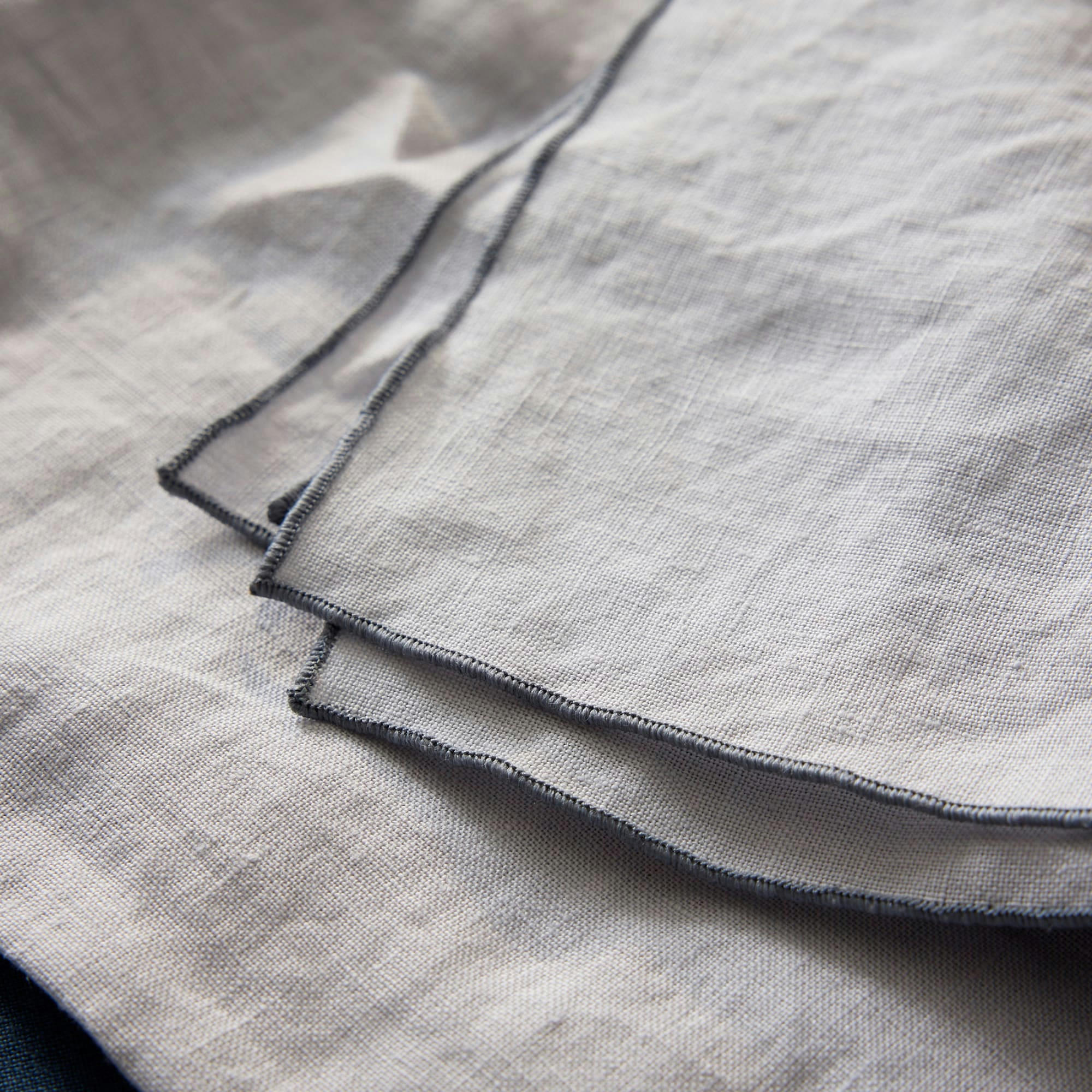 AUTOUR DU LIN - Lot de 2 serviettes de table en lin lavé 45x45cm Gris, Anthracite