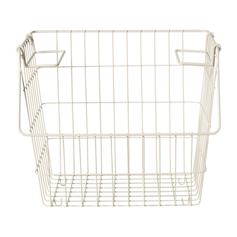 Metalen stapelmand - wit - 26x31.5x31 cm
