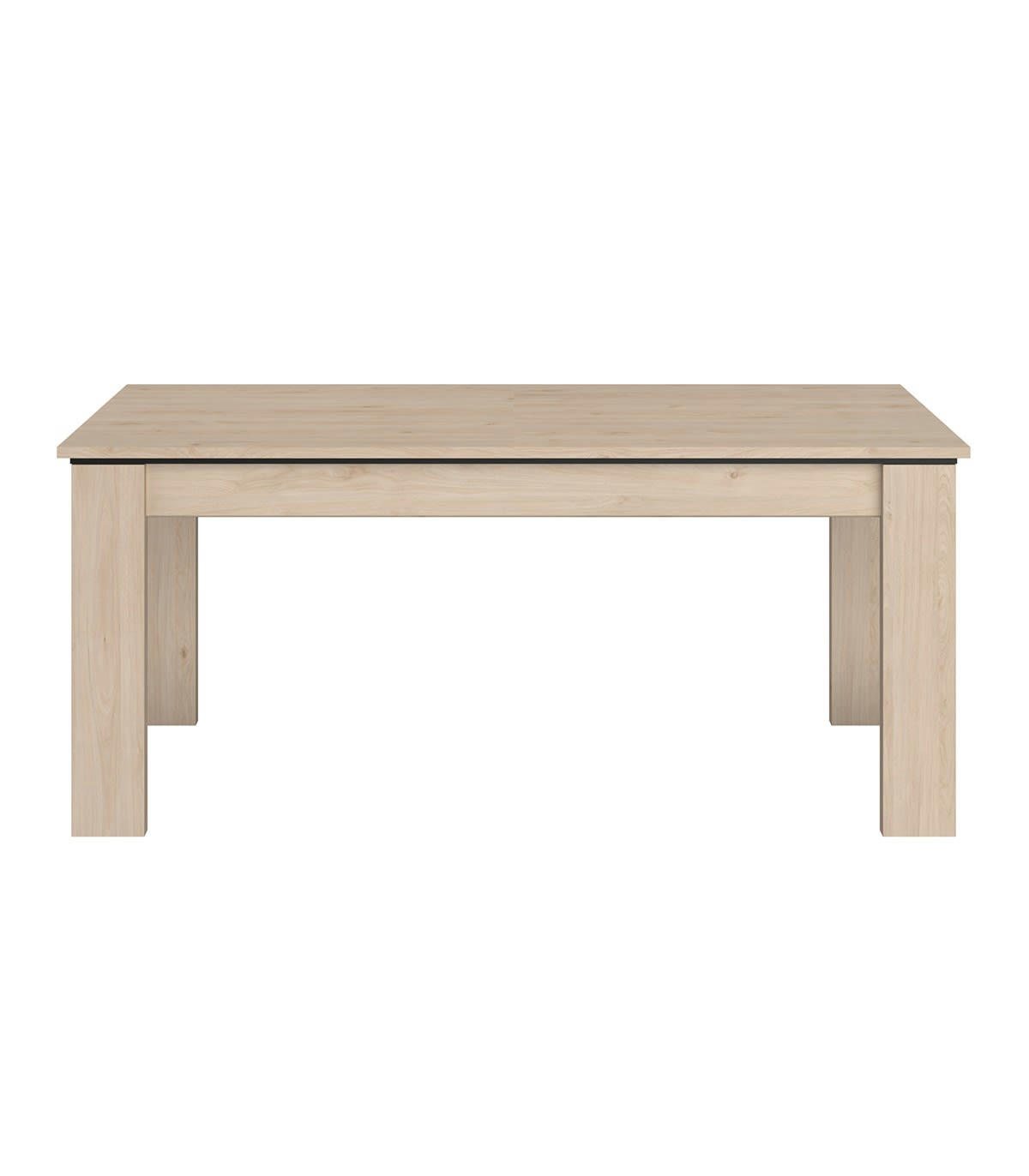 LEIKO - Table à Manger Extensible  L180-215 cm - Décor chêne et noir