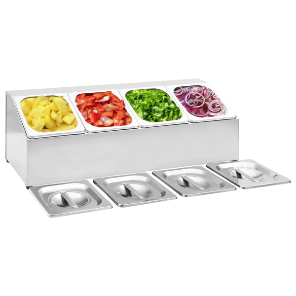 Pojemnik gastronomiczny Srebrny 22.5 x 66 x 21.5 cm Stal vidaXL