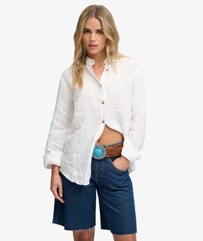 Premium Linen Button Down Slim Shirt