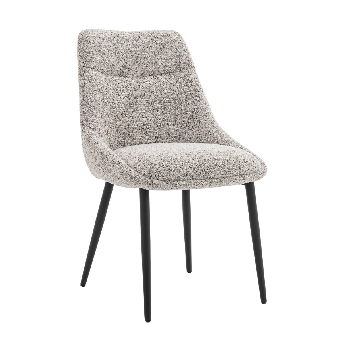 DÉJA Living Eetkamerstoel Malou - Beige/Zwart - Set van 2