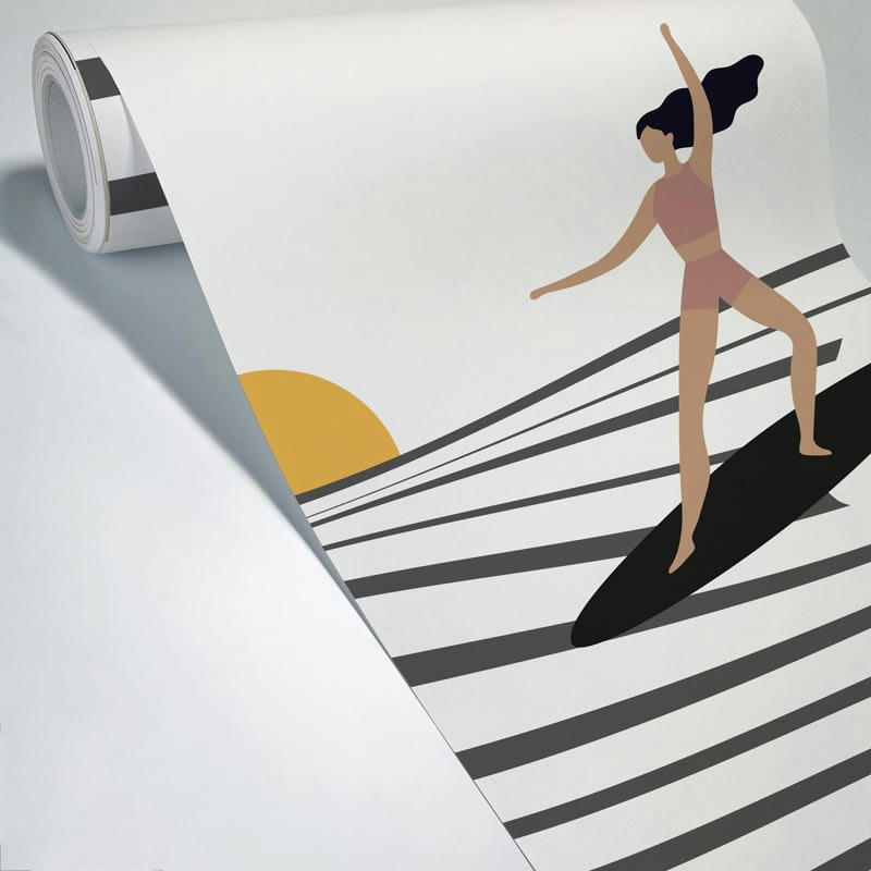 BIARRITZ - Papier Peint Panoramique L240xH270cm Noir Surf