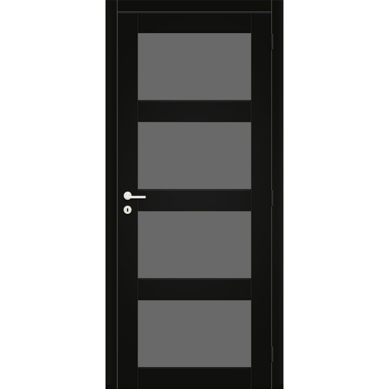 Porte vitrée Laminado noir mat verre gris fumé 63 x 201,5 cm THYS