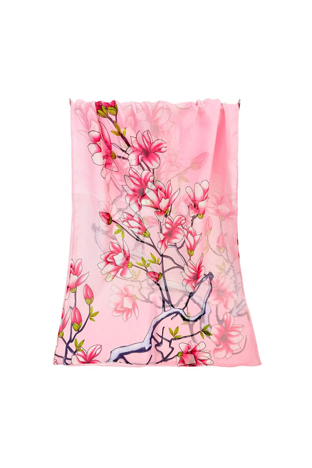 Vellin Soft Flowers on Branch Print Chiffon Scarf