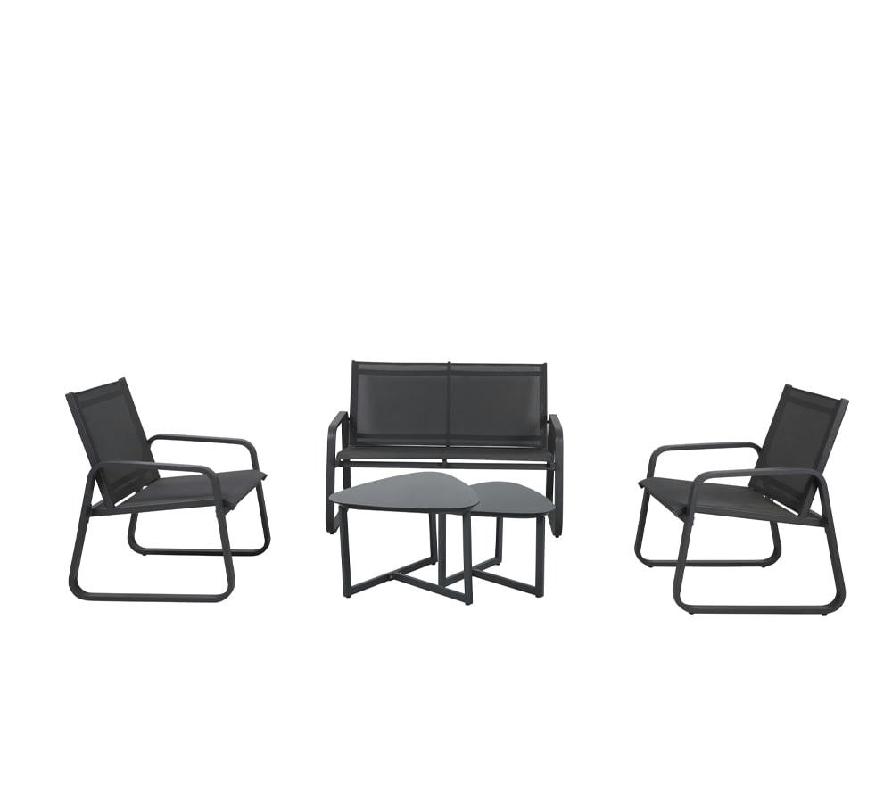 OUVEA - Salon de jardin 4 places - en aluminium
