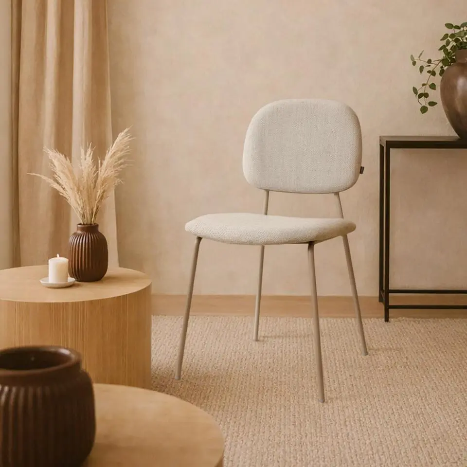 Nolon Jasmijn Eetkamerstoel Beige Melange - Grijsbeige