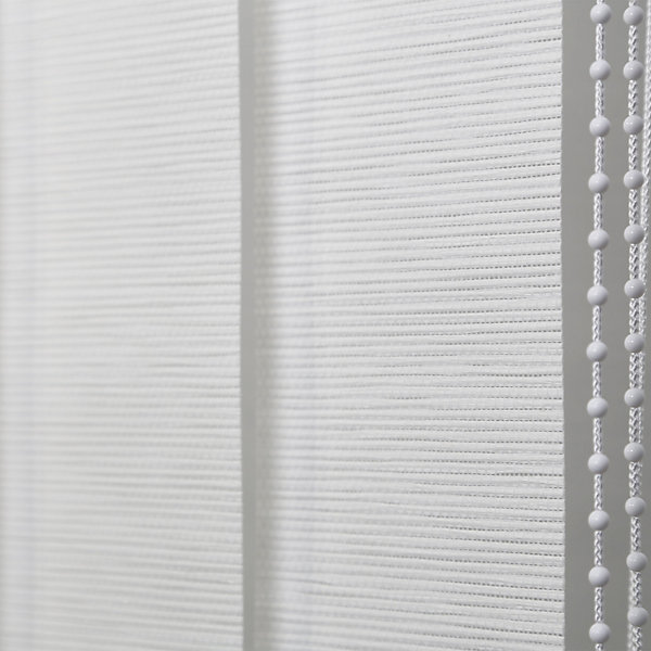 5 lamelles verticales orientables 89mm pour store californien blanc paille sans chaînette H.260cm, Madeco