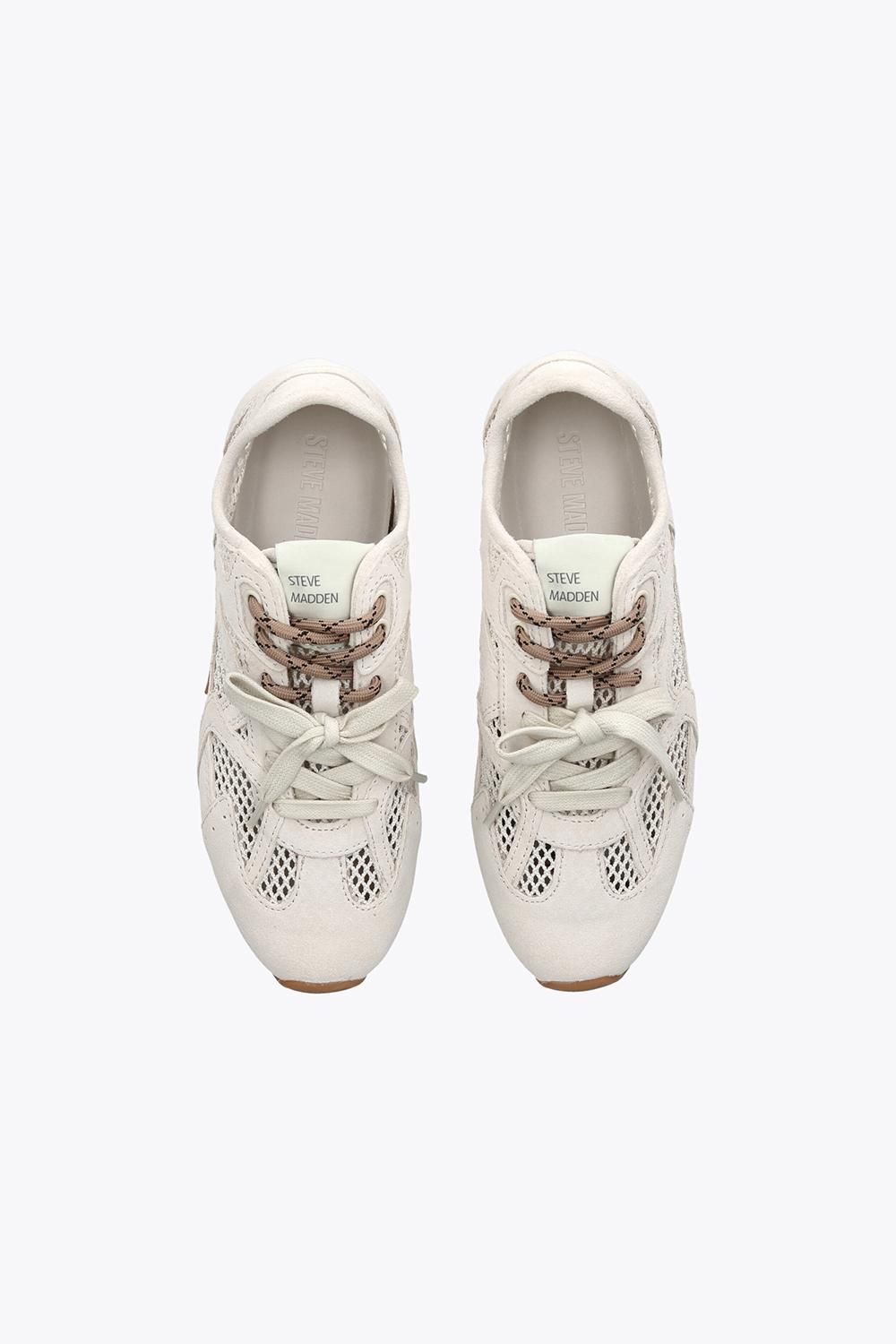 STEVE MADDEN Aziel White Mesh' Suede Trainers