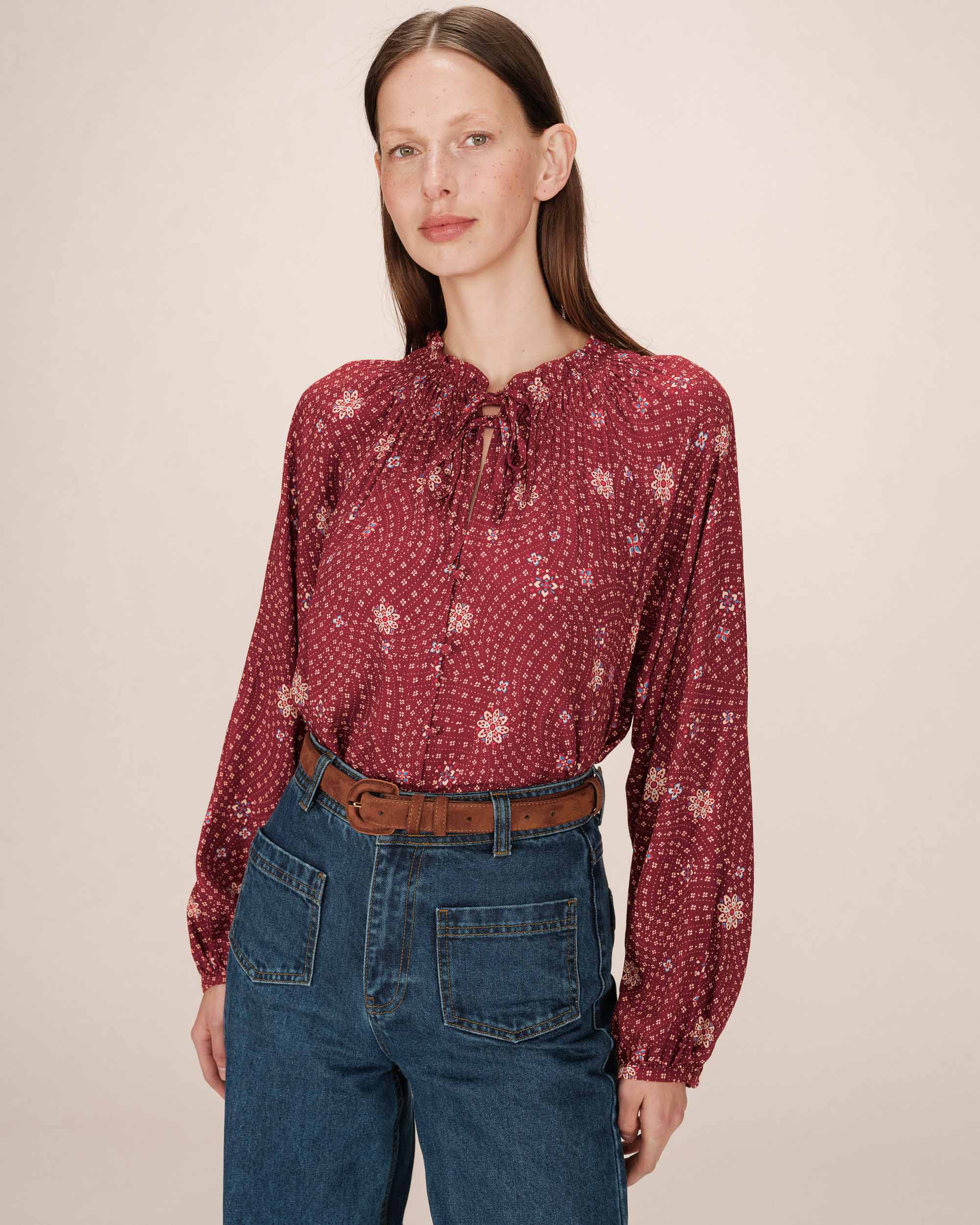 Blouse imprimée terracotta Scarlett
