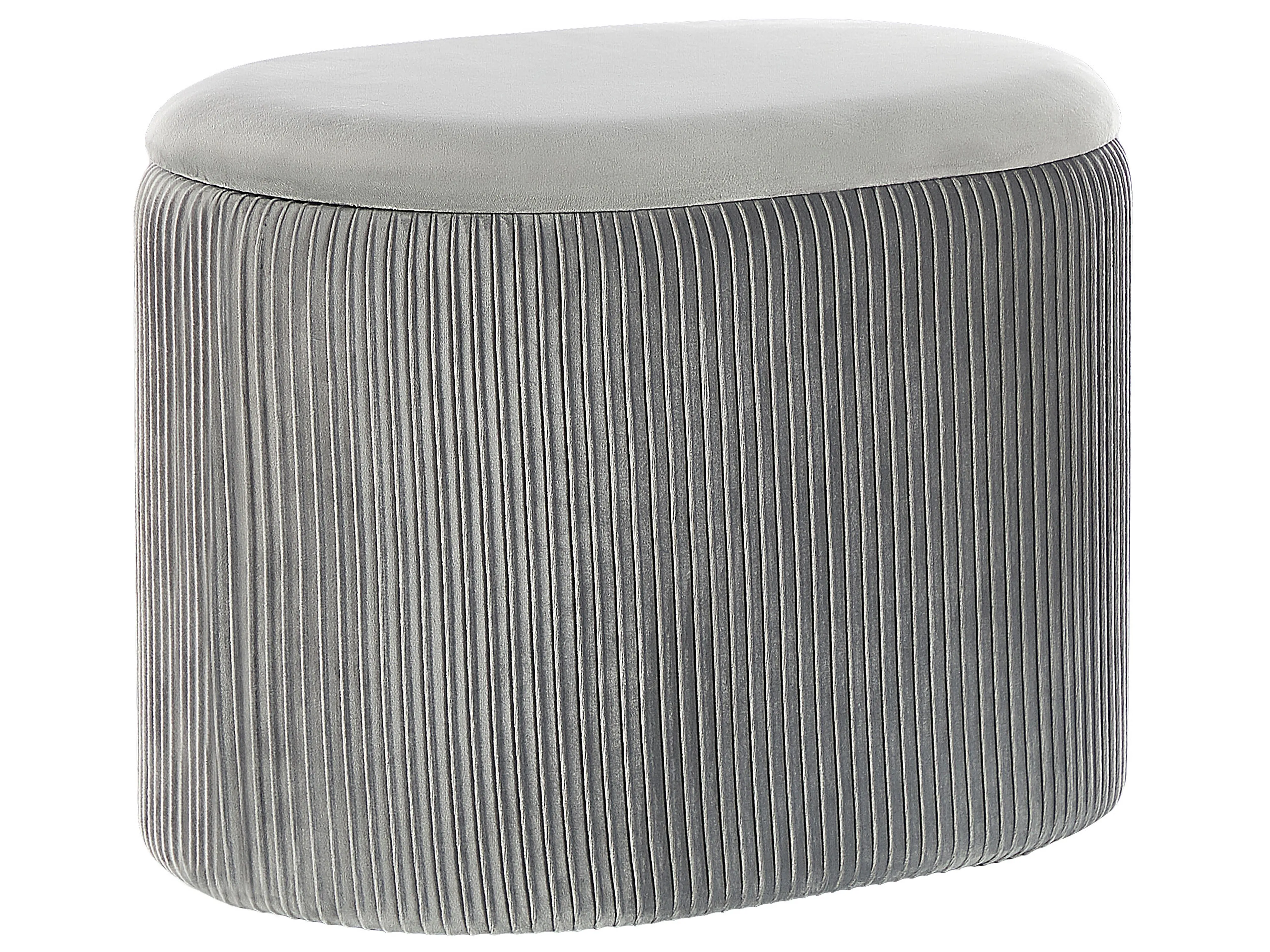 Storage Pouffe RICHLAND Velvet Light Grey