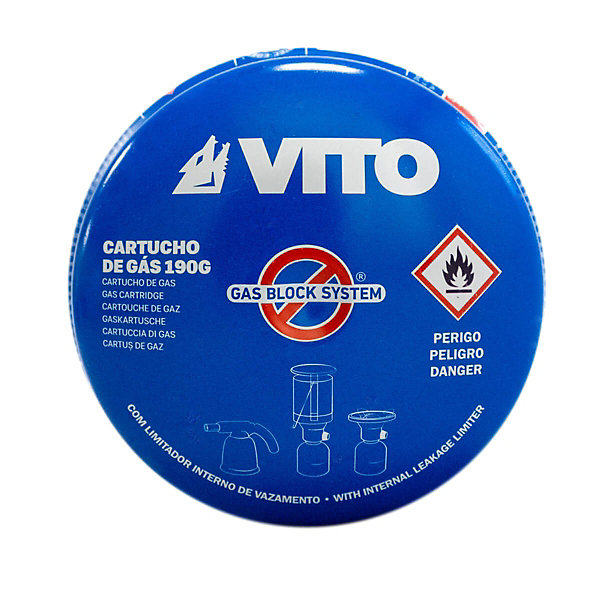 Pack de 12 Cartouches gaz 190g butane perçable sécurité stop-gaz VITO