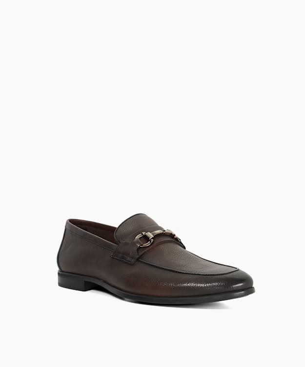 Seymore Brown - Leather Wide Fit Snaffle Loafers