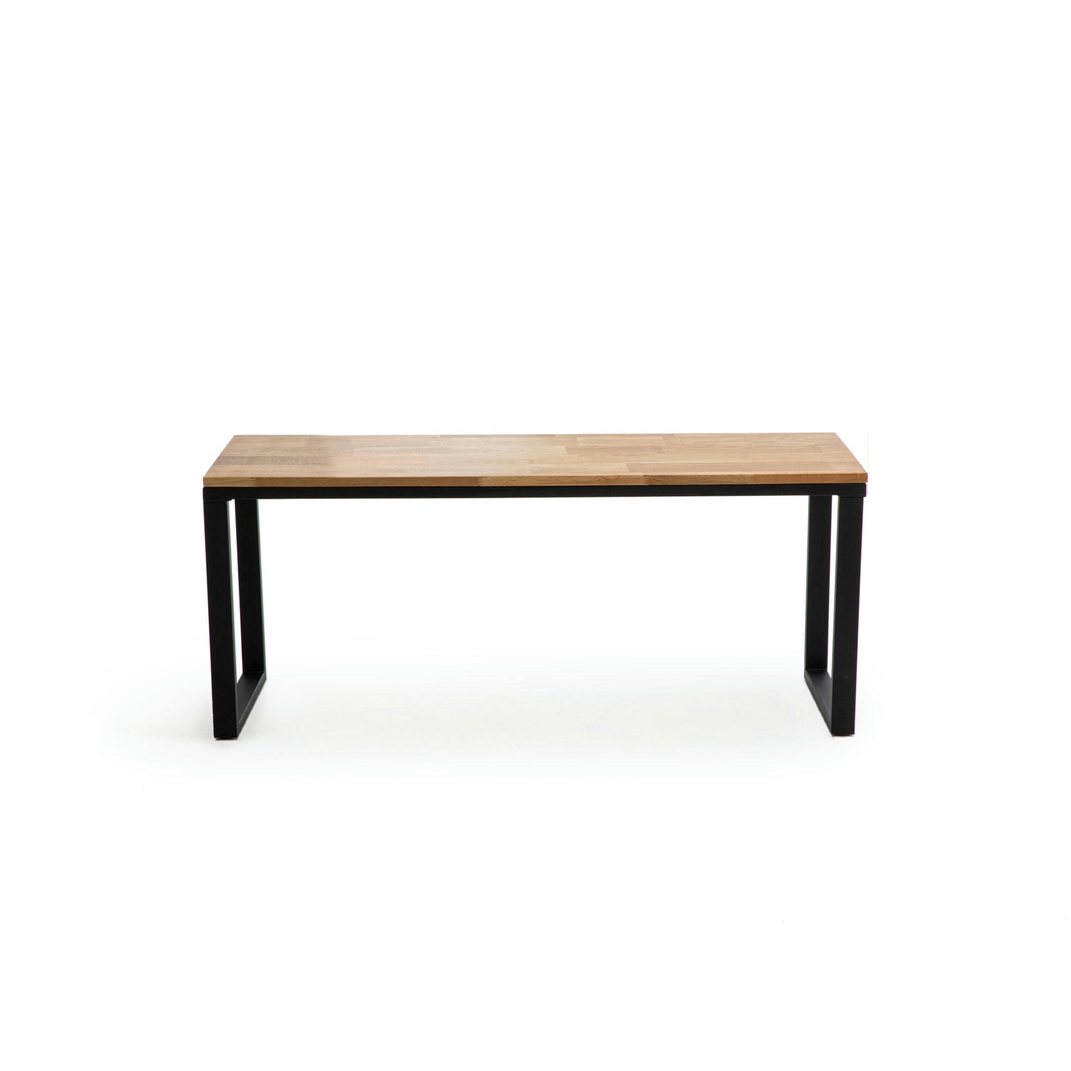 Banc chêne massif abouté vernis L120 cm, Hiba