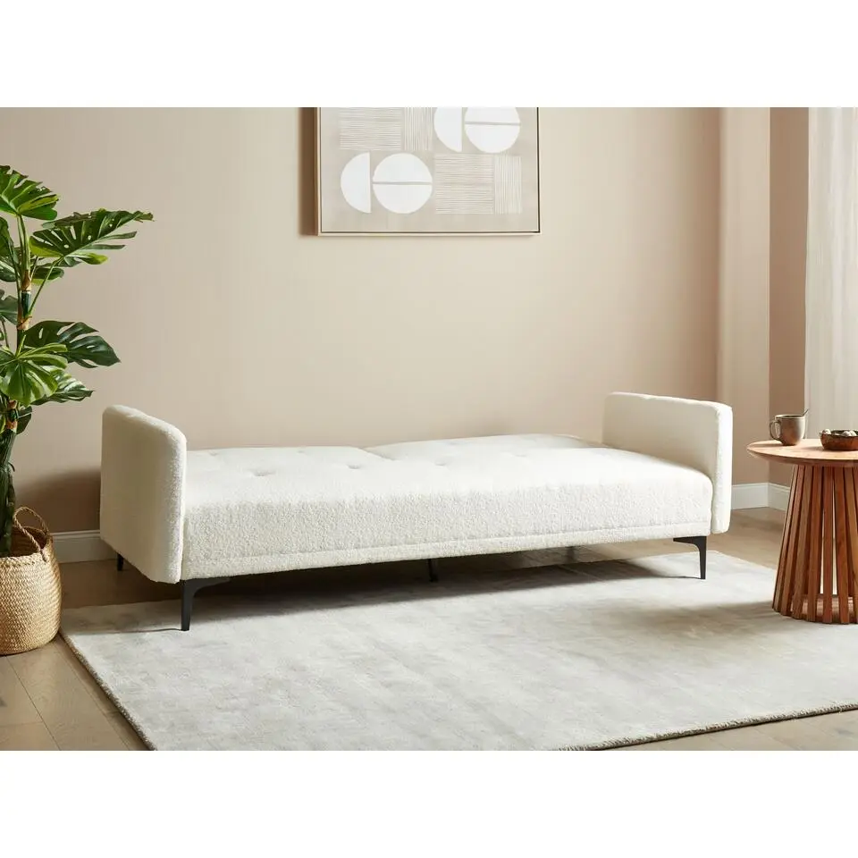 LUCAN - Slaapbank 3-zits - Off-white - Polyester