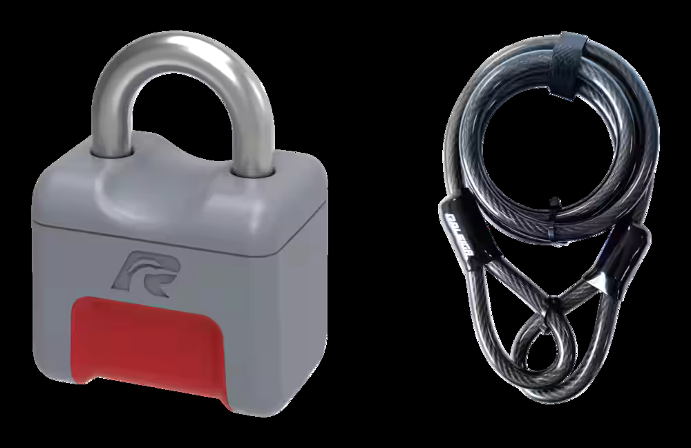 Raleigh Steel Bike Padlock w/3 Keys & Velcro, Anti-Theft, Grey, 12-mm x 6-ft