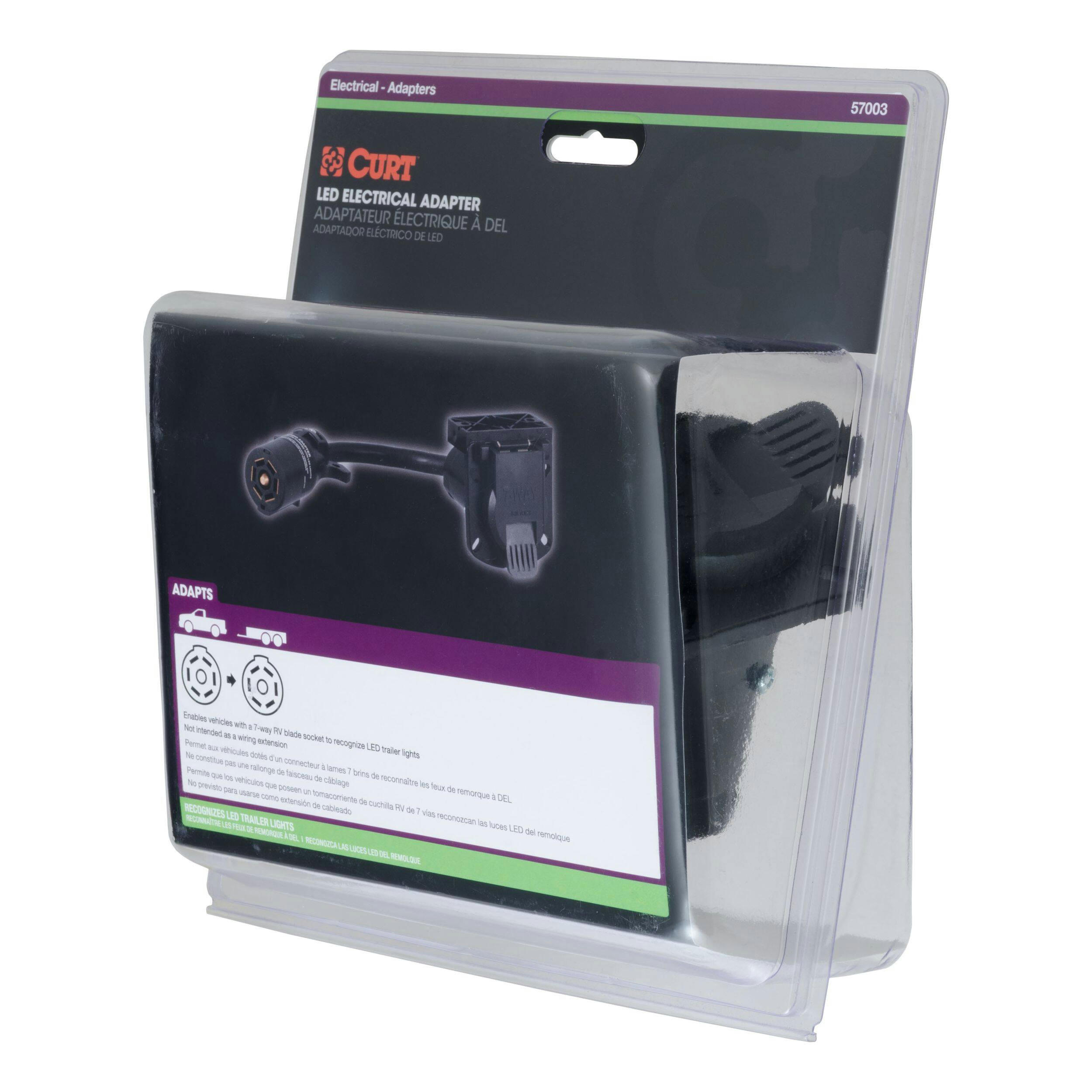 CURT 7-Way RV Blade LED Electrical Adapter