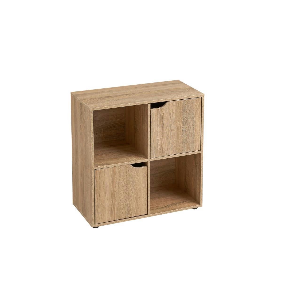 - Étagère basse en bois 4 casiers 2 portes 60x29,5x61,5cm