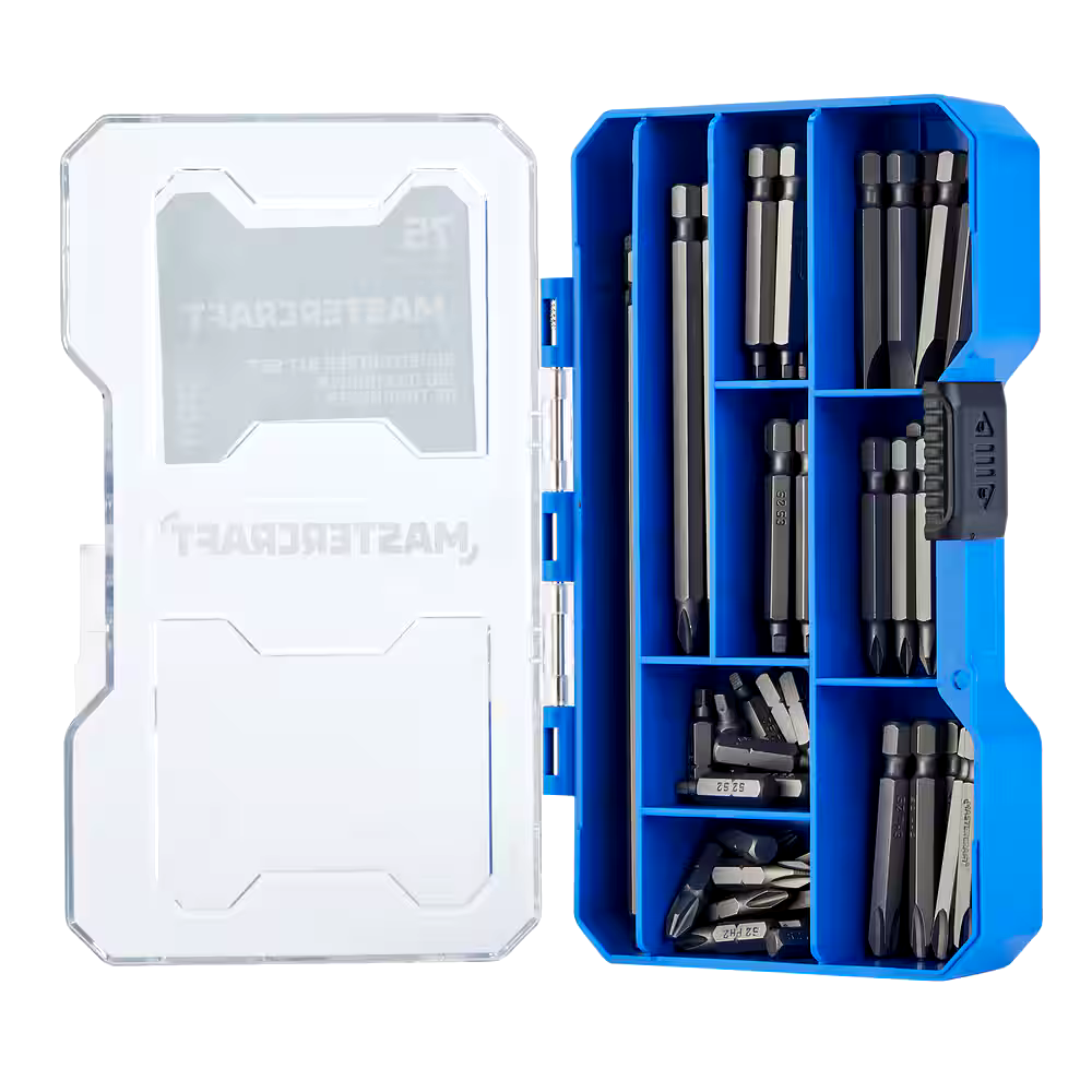 Mastercraft Carbide Assorted Screwdriver Bit Set for Metal, Plastic, Masonry, 75-pc