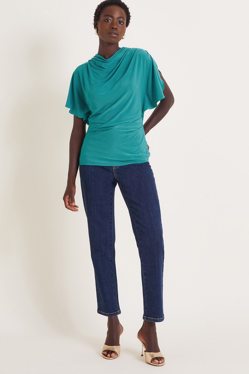Monsoon Deb Drape Jersey Top