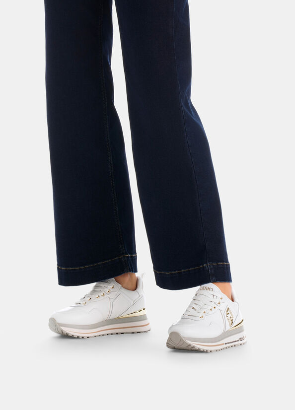 Sneakers platform in pelle