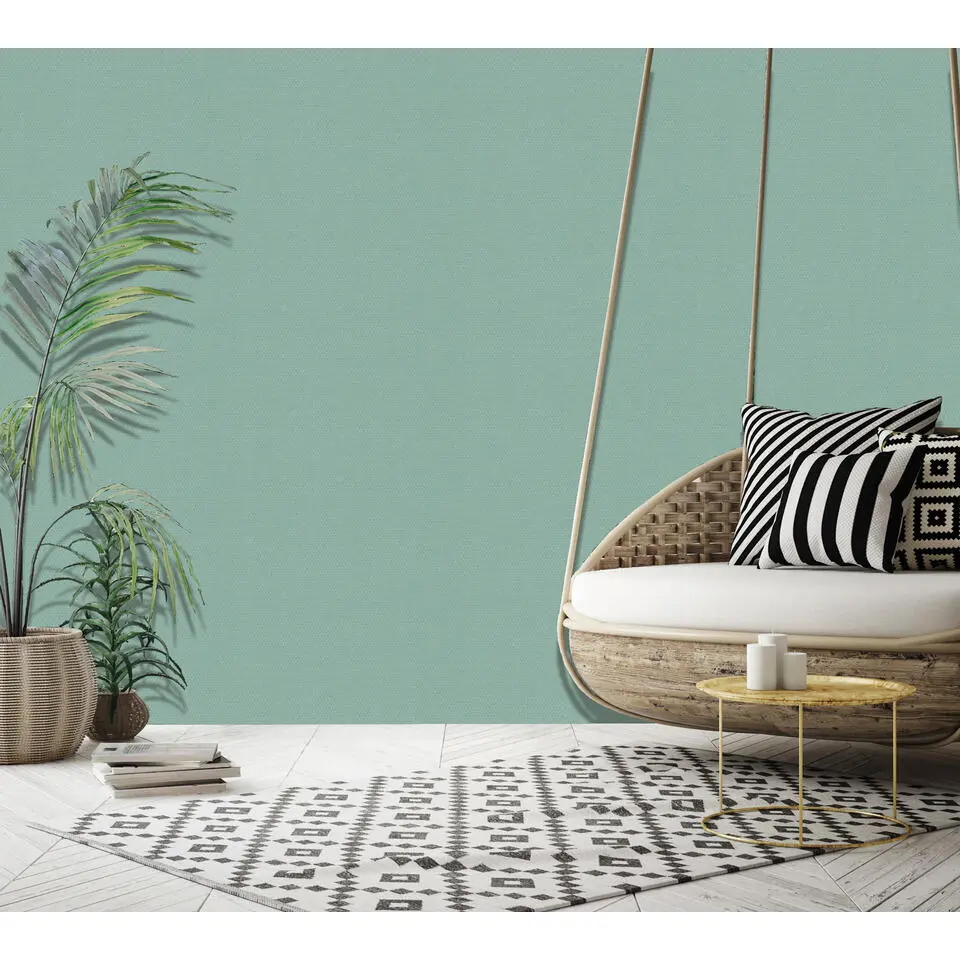 Dutch Wallcoverings - Unis & Textures 6 uni blauwgroen - 0,53x10,05m