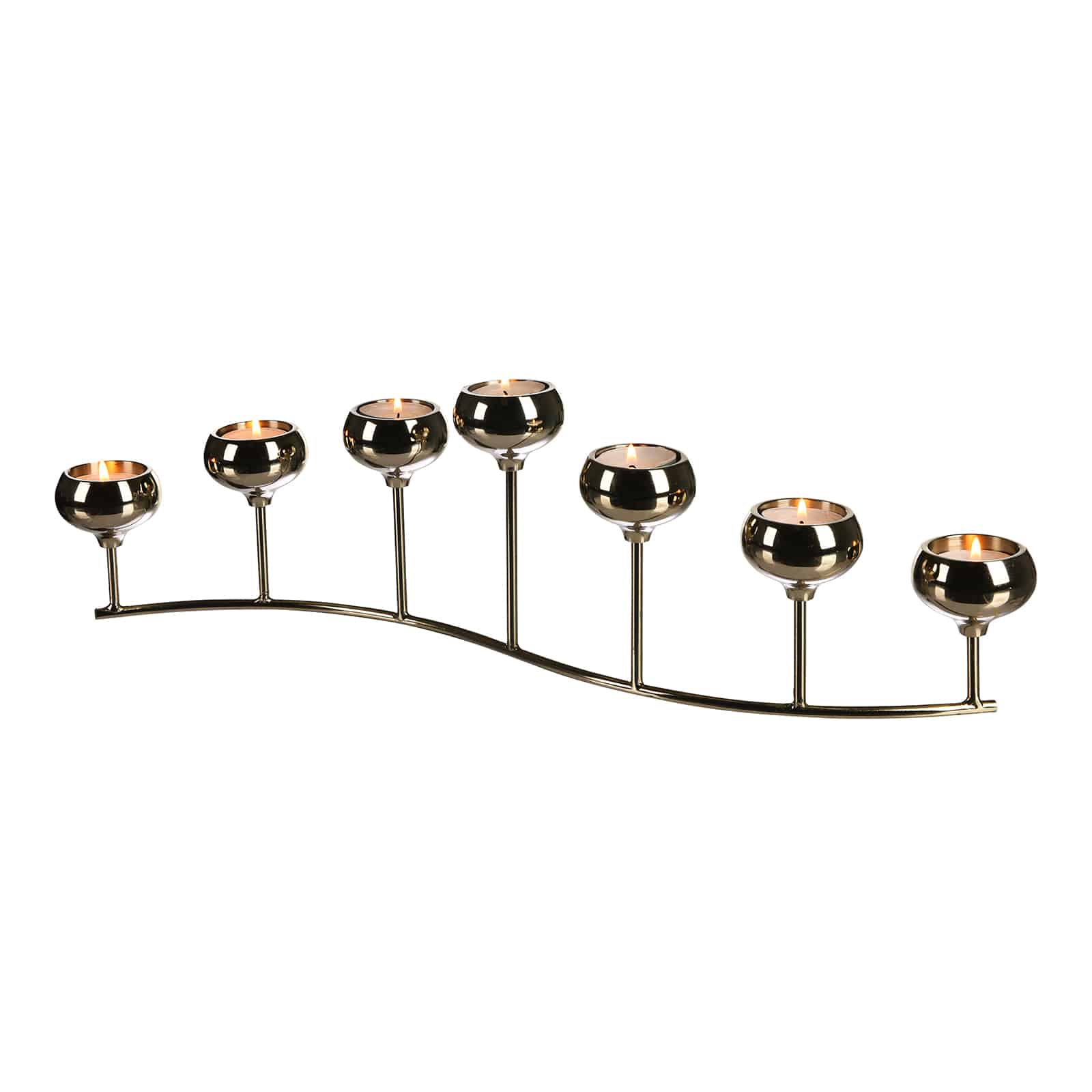 Teelichthalter Shiny Gold,B 540 x H 150 x T 70 mm