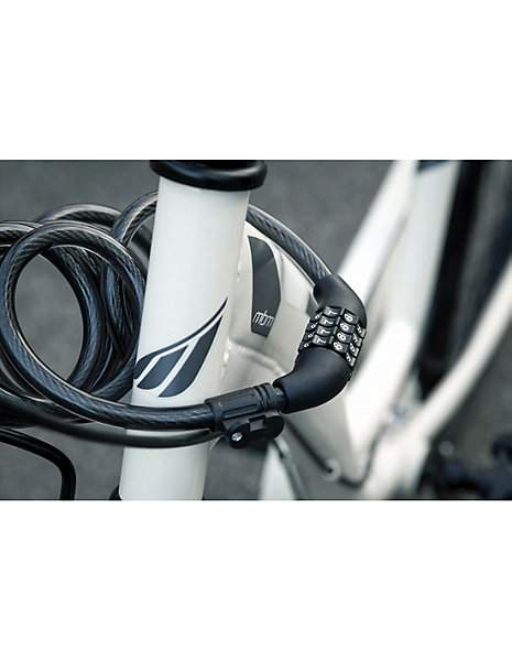 Antivol à combinaison Twisty, 4 chiffres, câble acier, vélo, 10mmx1.8m, noir - THIRARD