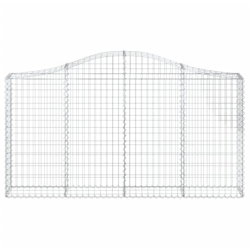 NNEVL Arched Gabion Baskets 2 pcs 200x30x100/120 cm Galvanised Iron