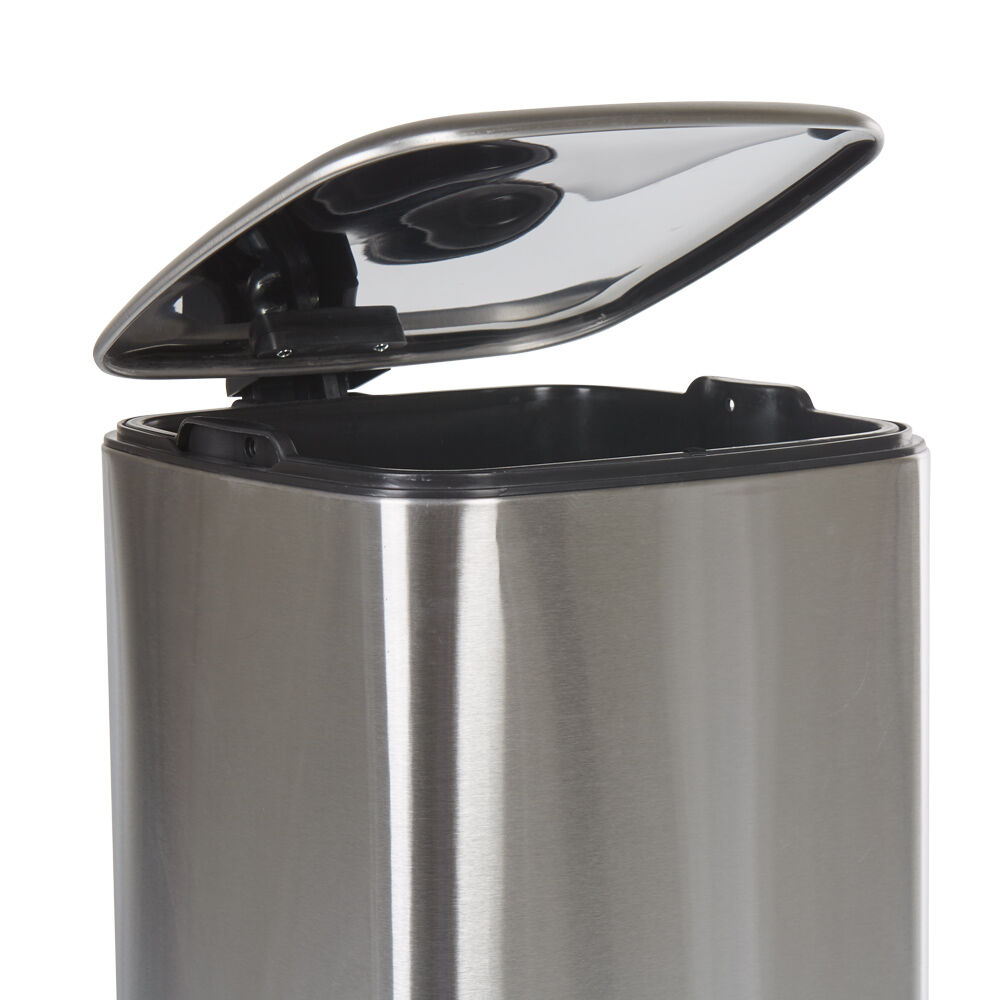 Poubelle pédale gris métallisé 30L