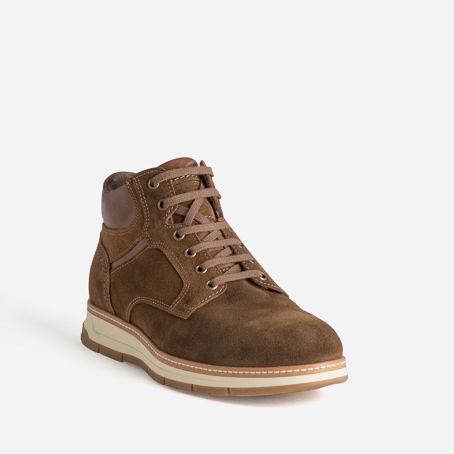 Boots à lacet marron cuir velours
