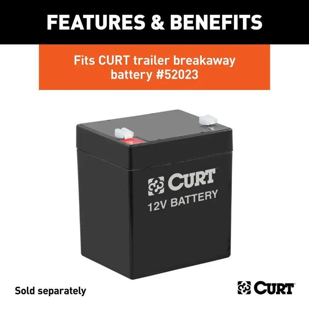 CURT Breakaway Battery Case with Lockable Bar, 5-7/8-in x5-3/8-in x3-1/2-in