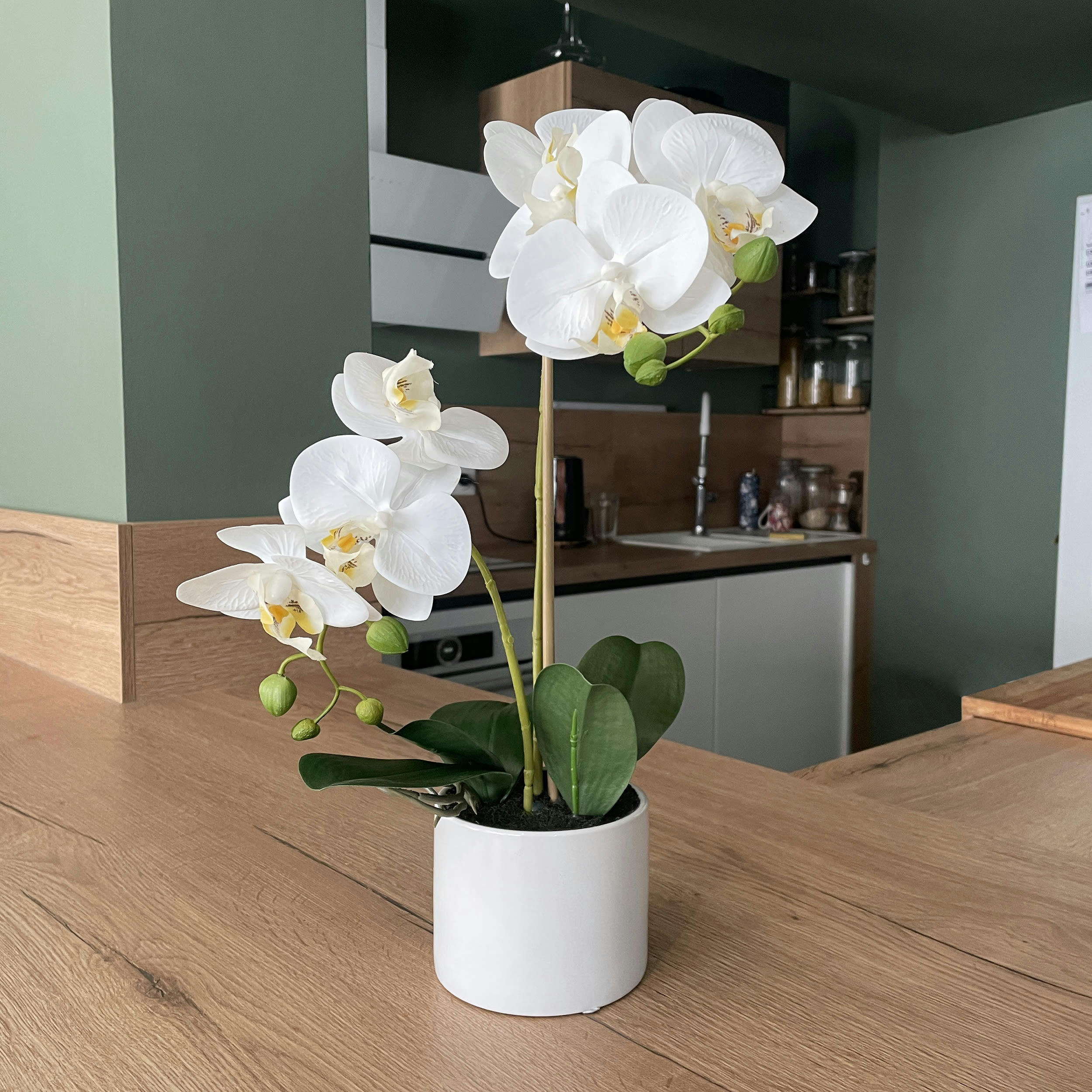 - Orchidées artificielles blanches 55cm