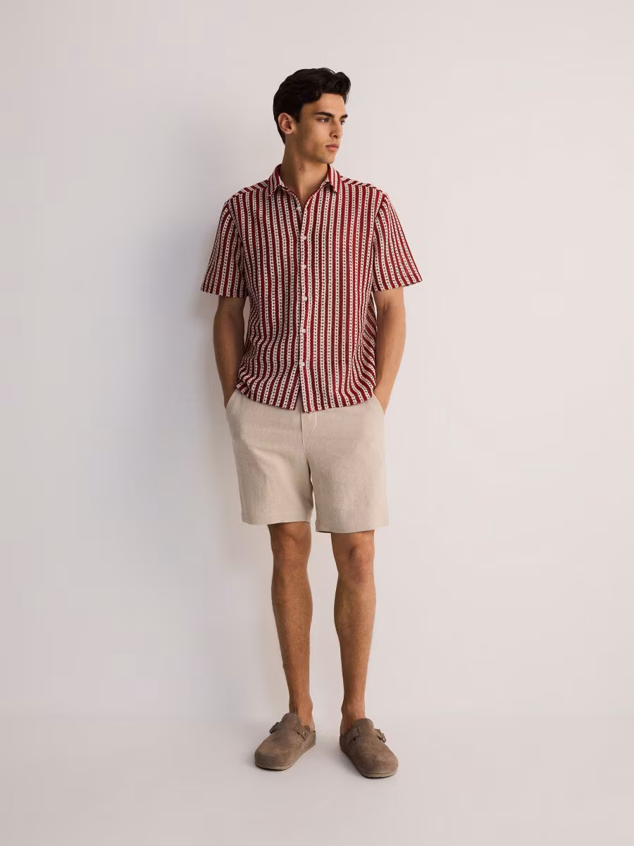 Regular Linen Blend Shorts