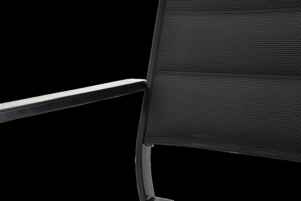 CANVAS Mercier Padded Sling Steel Outdoor Patio Dining Chair, Black
