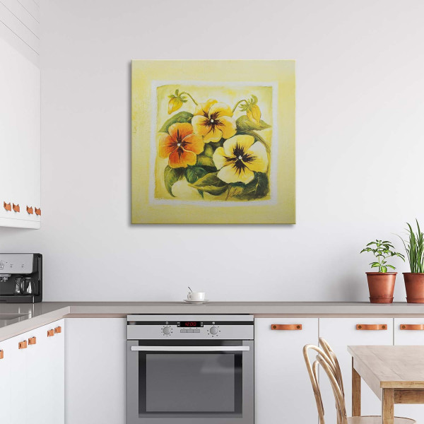 Feeby Obraz Trzy żółte bratki 30x30