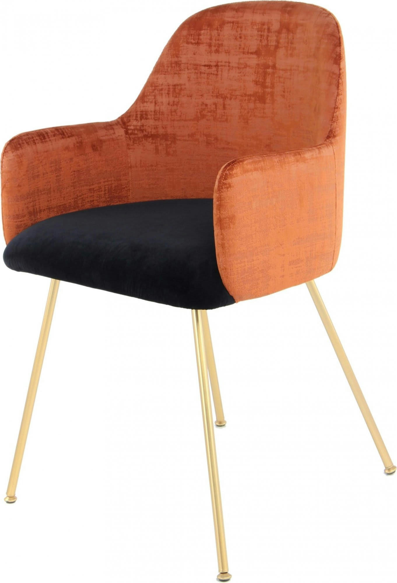 RICHARD - Fauteuil Velours Orange H. assise 51 cm