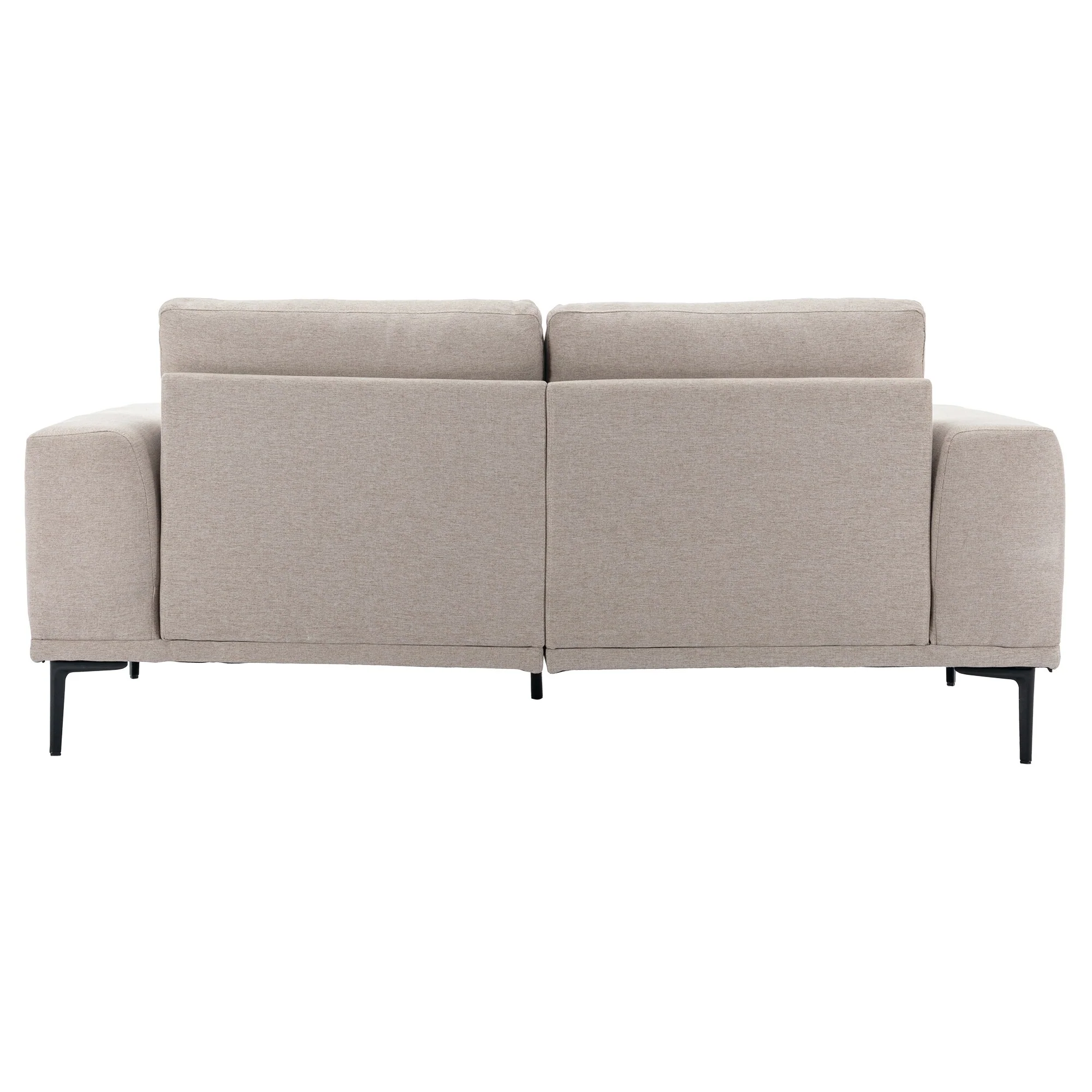 Beige 74.8'' Modern 2-Seater Fabric Sofa with Iron Legs and Comfortable Cushions for Living Room or Bedroom