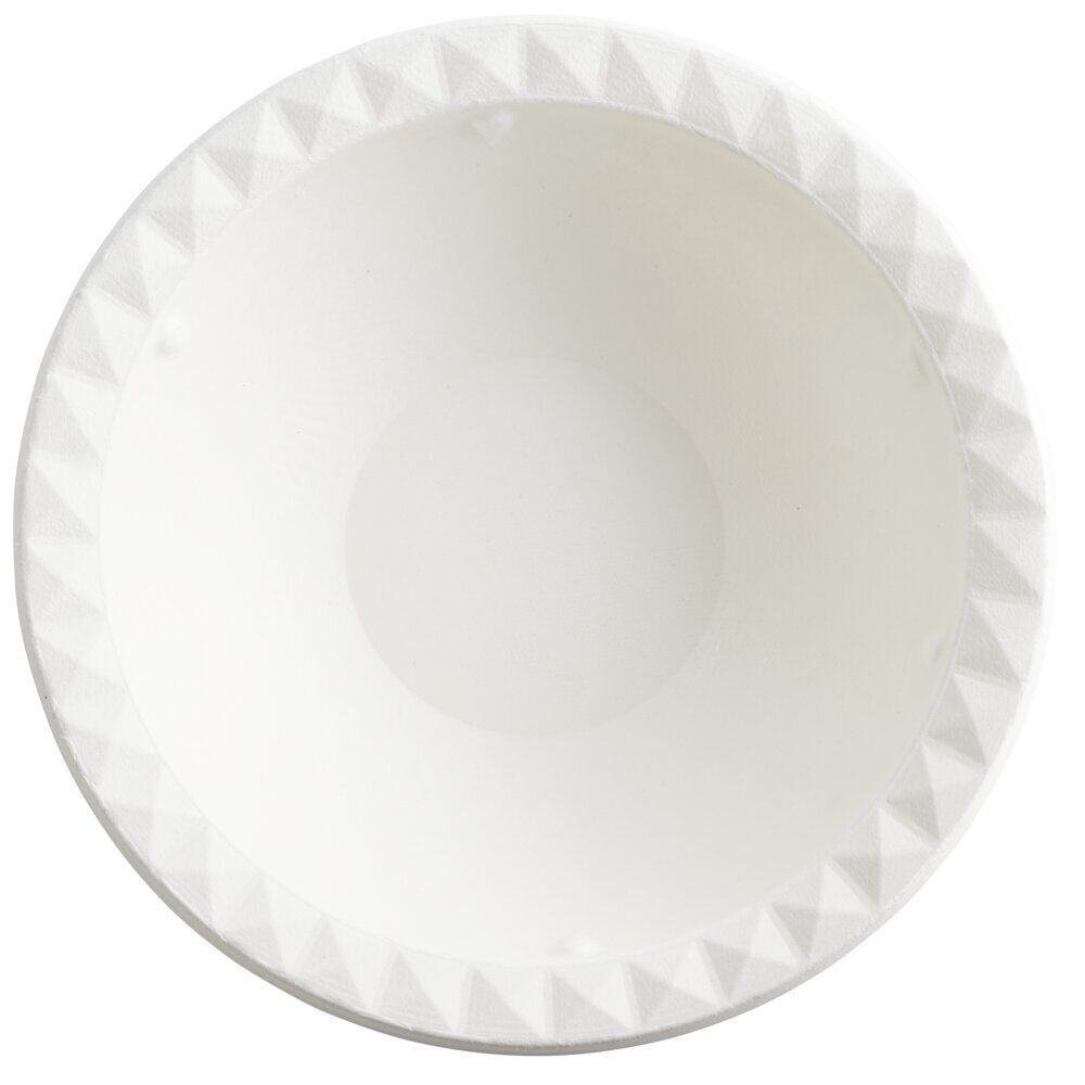 Bol carton x8 canne à sucre bagasse contour façon diamant blanc Ø17cm